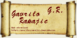 Gavrilo Rapajić vizit kartica
